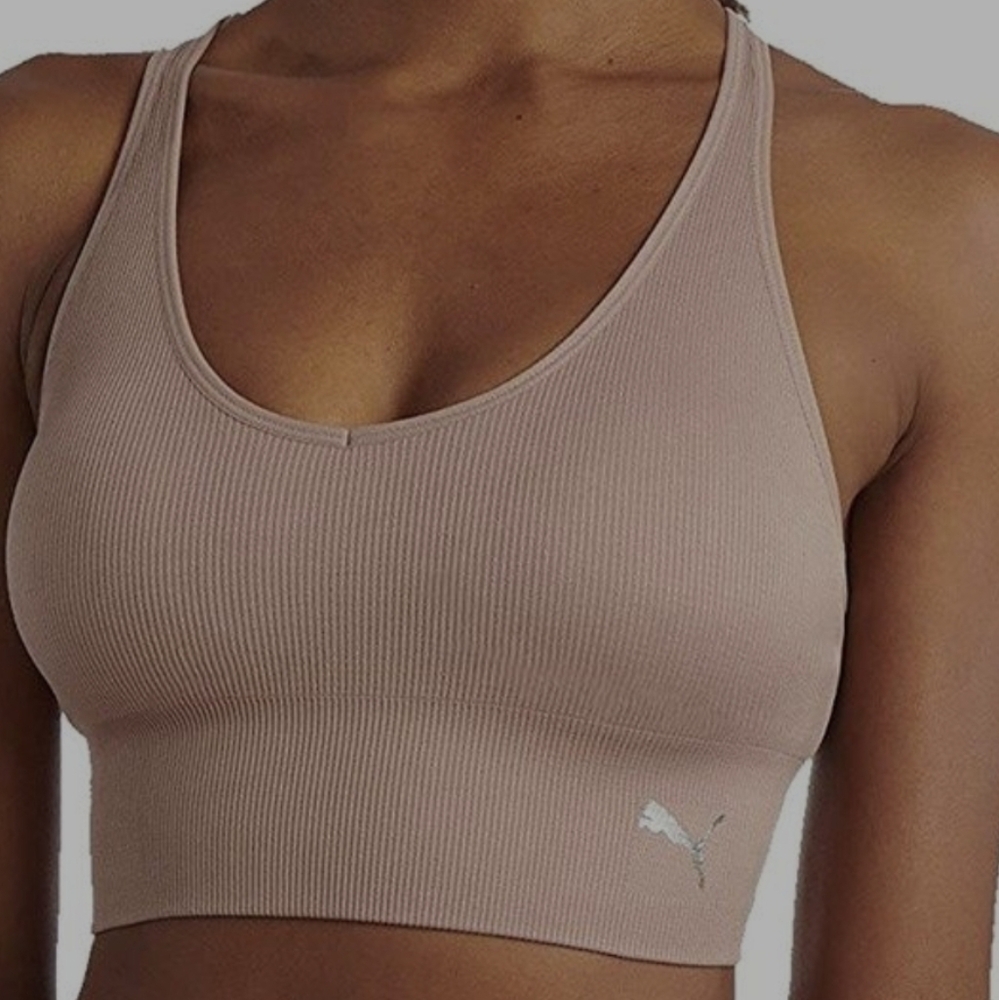 Puma Women's  Seamless Sports Bra Tan Size XLarge